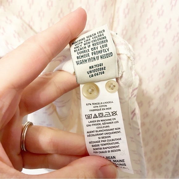L.L. Bean | Women’s Lavender/ Cream Geometric Terncel Adjustable Sleeve Top M - Picture 6 of 9